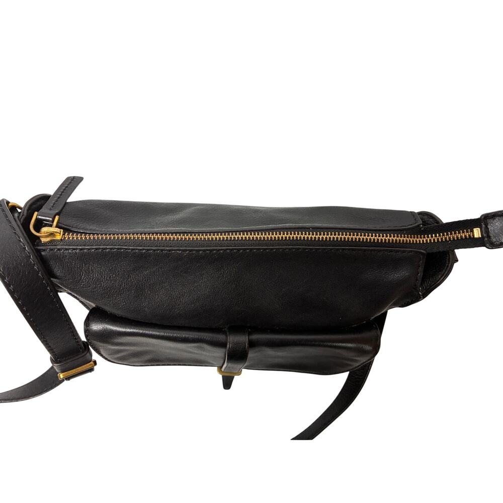 Fossil Ryder Crossbody Bag Black Purse Pebbled Leather Key Charm - Picture 6 of 14